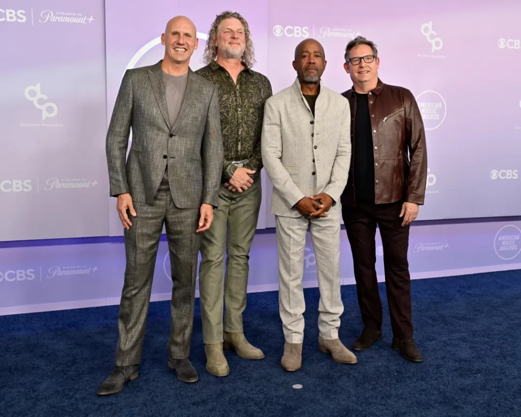 Jim Sonefeld, Mark Bryan, Darius Rucker and Dean Felber of Hootie & the Blowfish