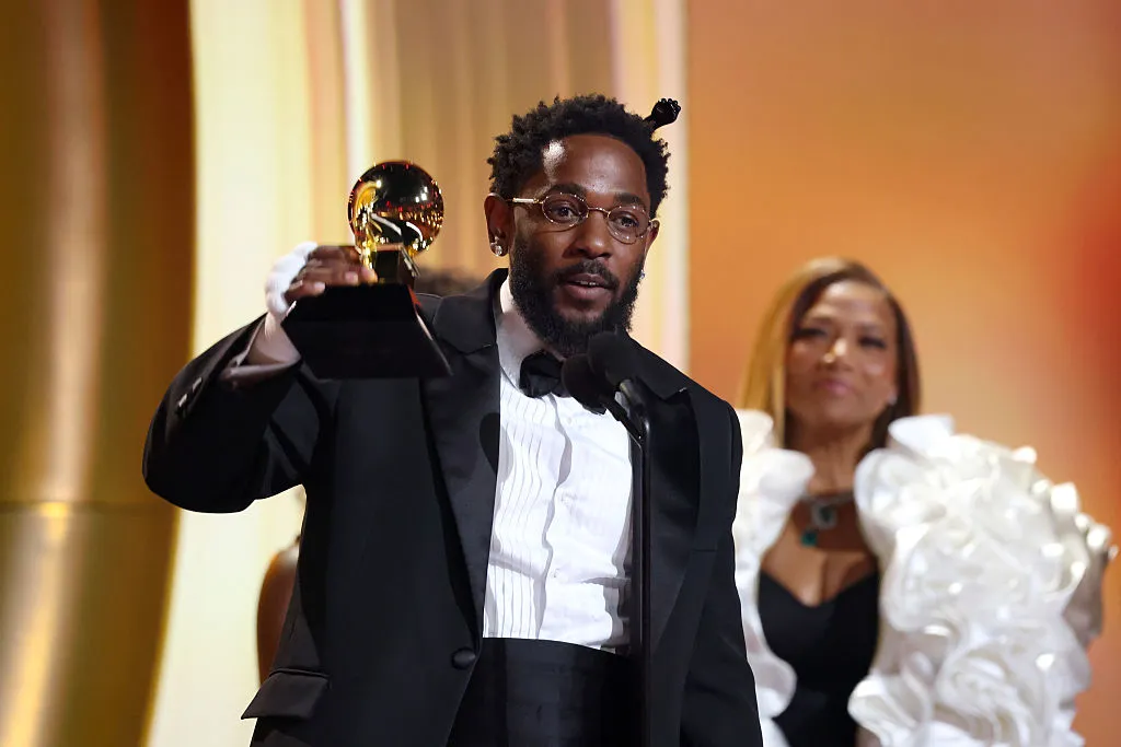 Kendrick Lamar accepts the Best Rap Album award for “GNX” onstage during the 68th GRAMMY Awards at Crypto.com Arena