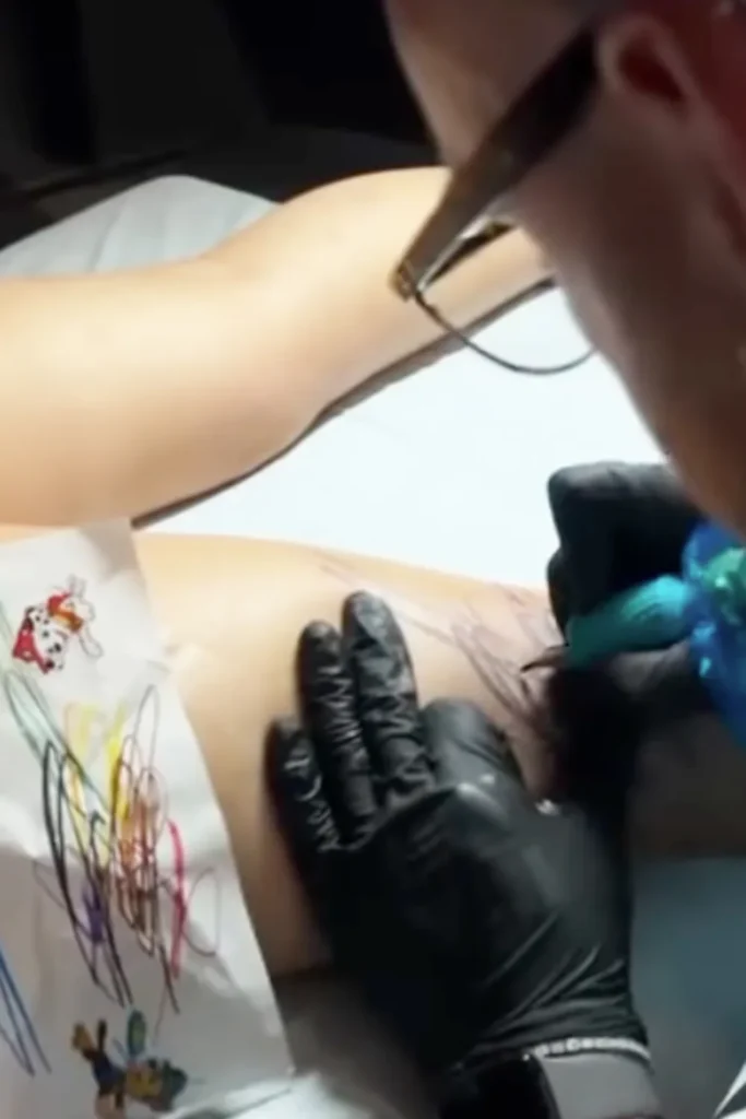 Rihanna getting tattooed by artist Bang Bang.