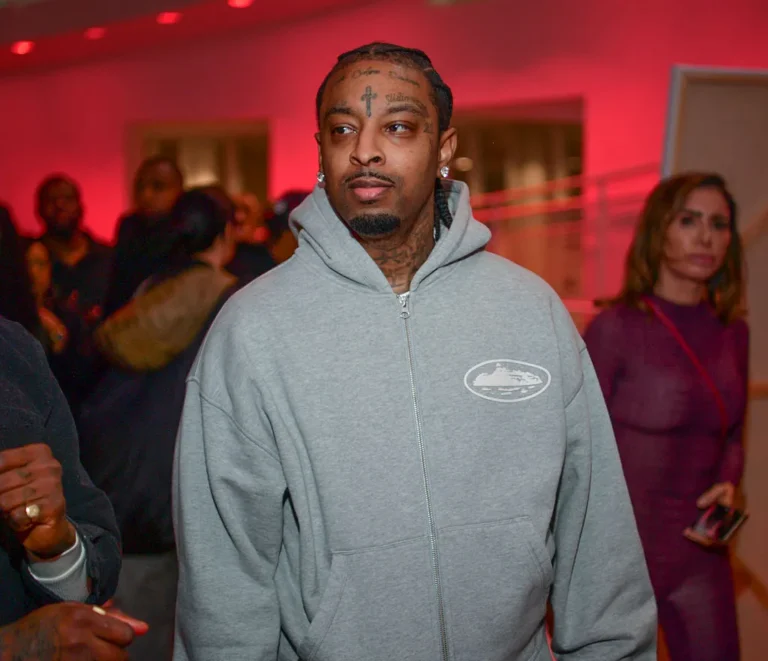 21 Savage attends What Happened To The Streets WHTTS Art Exhibition Reception Works By Slawn