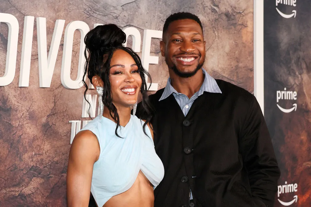 Meagan Good and Jonathan Majors