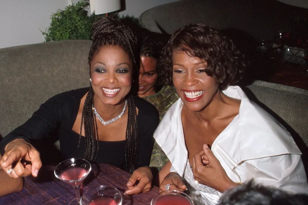 “Oprah’s Whitney Houston Cover-Up Sparks Debate” 5 Whitney Houston joins singer Janet Jackson during The 71st Annual Academy Awards Elton John AIDS Foundation Party at Pagani’s in Los Angeles, CA. on March 21, 1999.