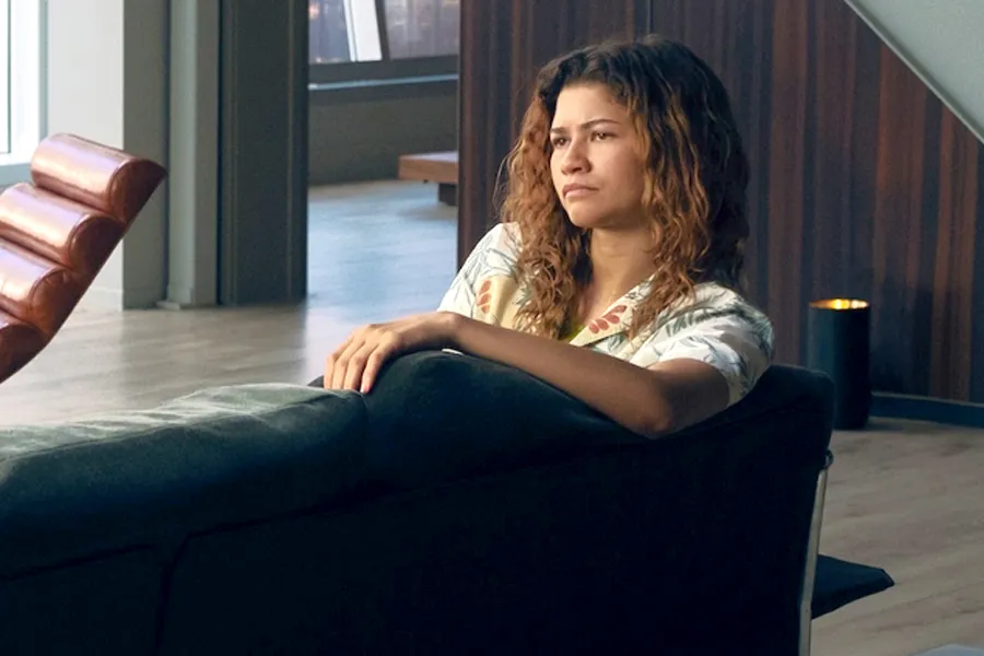 Zendaya as Rue in 'Euphoria' Season 3, Episode 6.