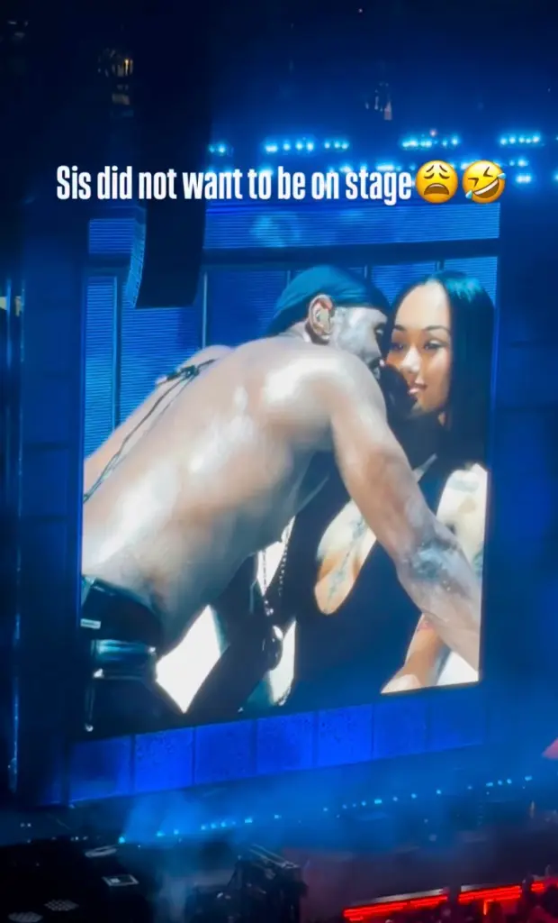As a shirtless Usher began singing to her, it was clear she was uncomfortable.