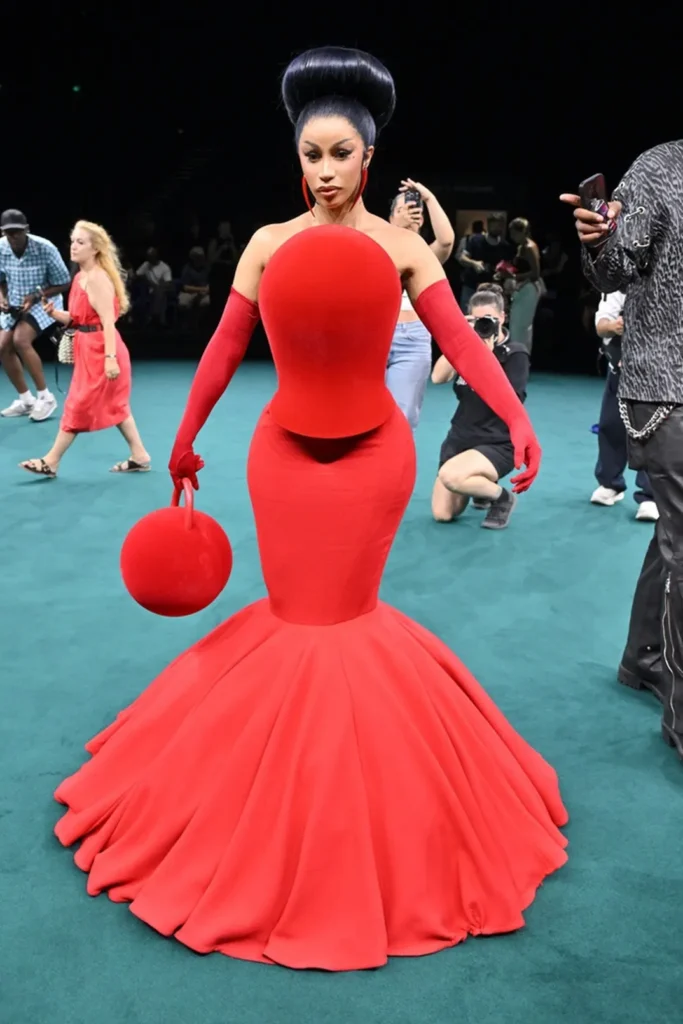 Cardi B Stuns in Bold Red Look at Paris Fashion Week 7 Cardi B Red Dress
