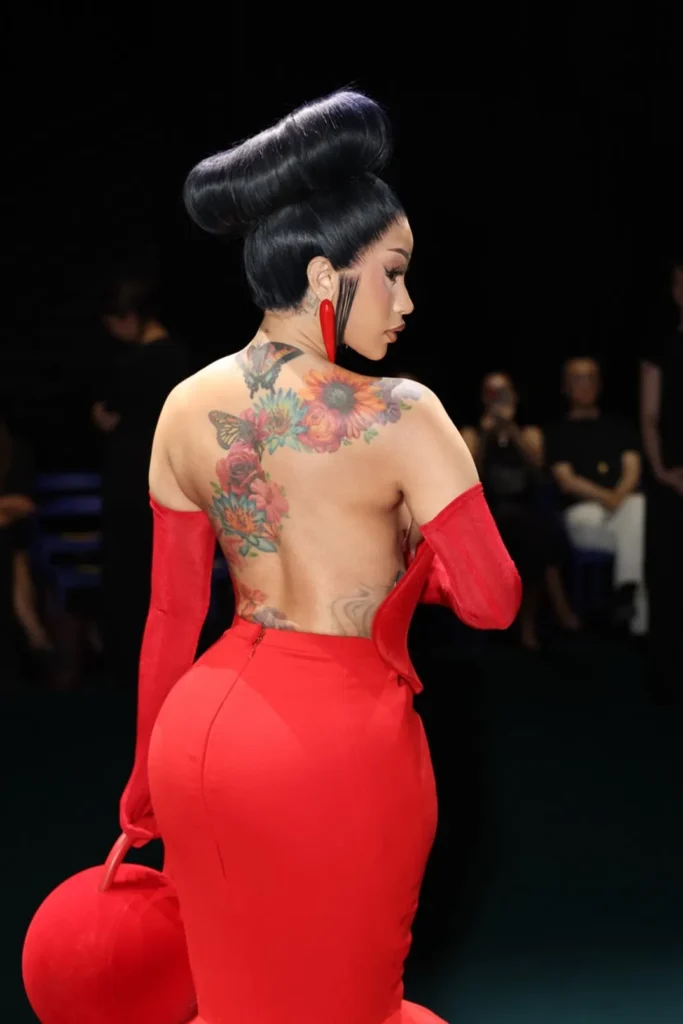 Cardi B Stuns in Bold Red Look at Paris Fashion Week 8 Cardi B Red Dress