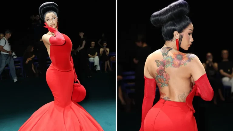 Cardi B Stuns in Bold Red Look at Paris Fashion Week Cardi B Stuns At Robert Wun Haute Couture