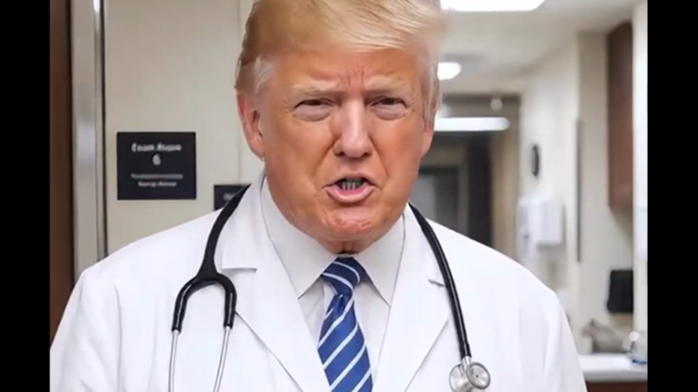 Trump Shares AI Video Portraying Himself as “TDS Doctor” Doctor Donald Trump TDS Celebrity Treatment