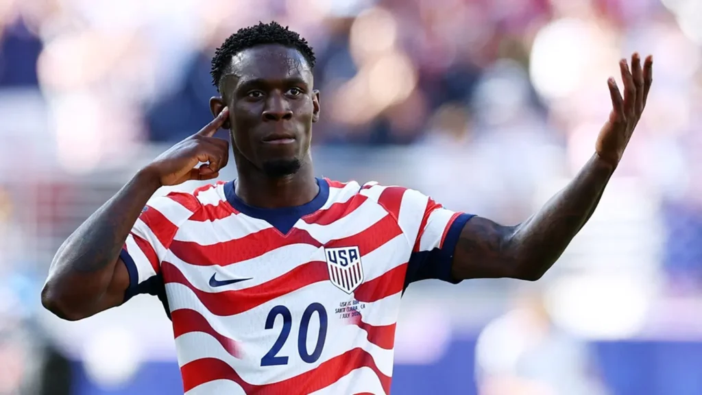 Donald Trump Reacts After FIFA Reverses Folarin Balogun Ban 6 Folarin Balogun celebrates scoring a goal during the FIFA World Cup 2026 Round of 32 match against Bosnia and Herzegovina in Santa Clara, California