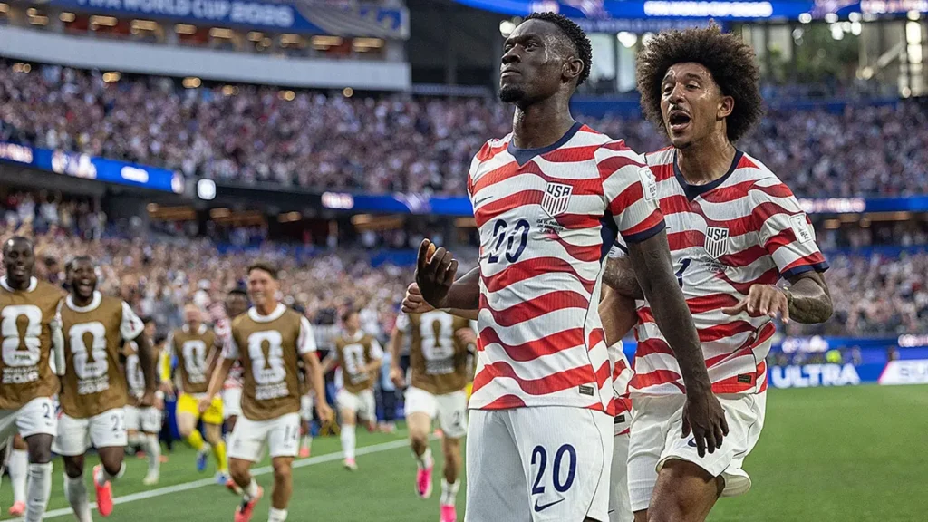 Donald Trump Reacts After FIFA Reverses Folarin Balogun Ban 5 Folarin Balogun of the United States celebrates scoring his team's third goal during the FIFA World Cup 2026 Group D match against Paraguay at Los Angeles Stadium on June 12, 2026.