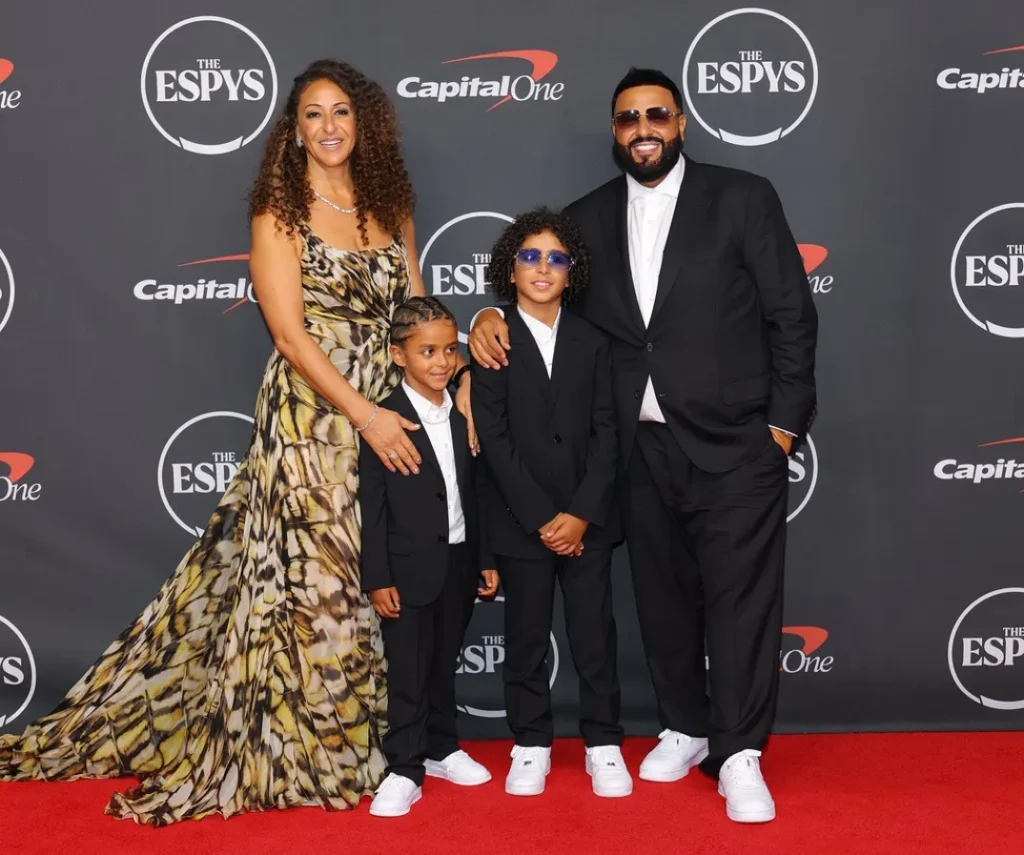 Nicole Tuck and DJ Khaled at the 2026 ESPYs red carpet in New York City.