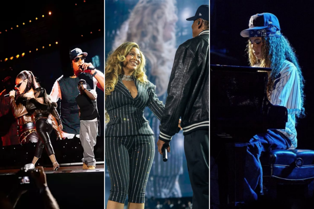 Rihanna, Beyonce, Jay Z perform Sunday night at Yankee Stadium in New York. (Roc Nation)