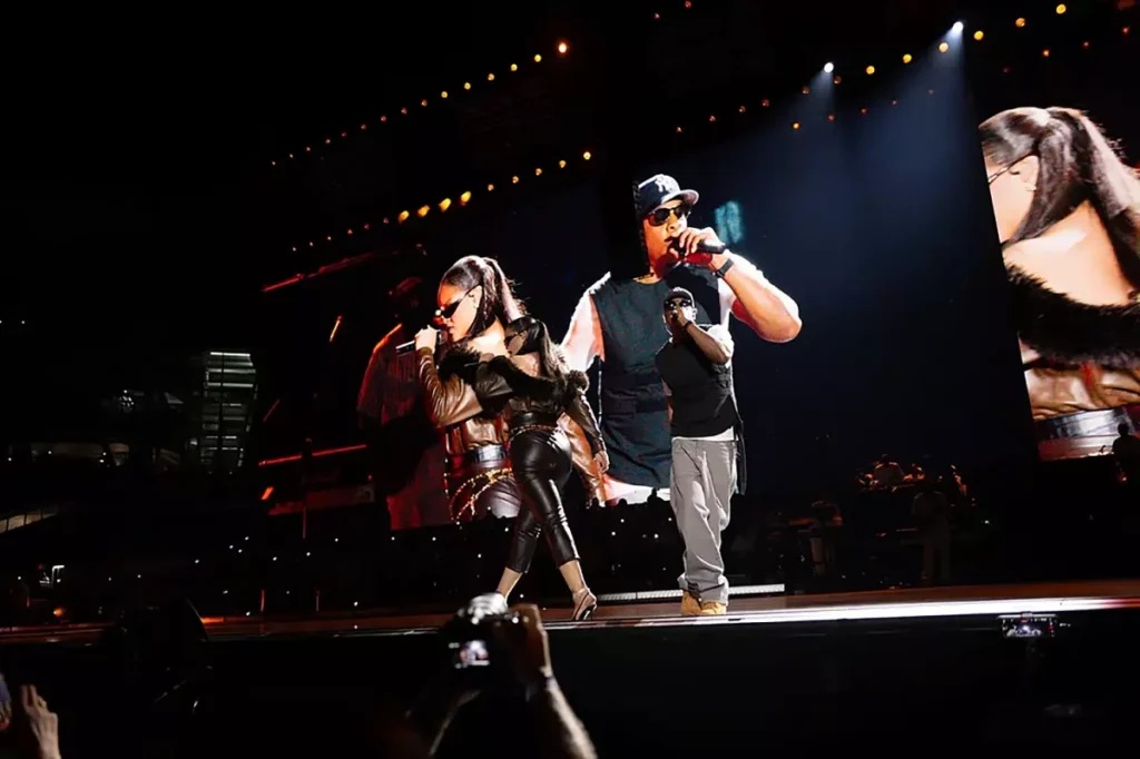 Rihanna and Jay Z perform Sunday night at Yankee Stadium in New York. (Roc Nation)
