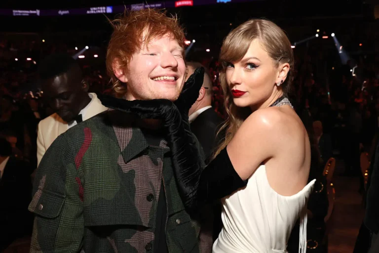 Taylor Swift and Ed Sheeran in February 2024