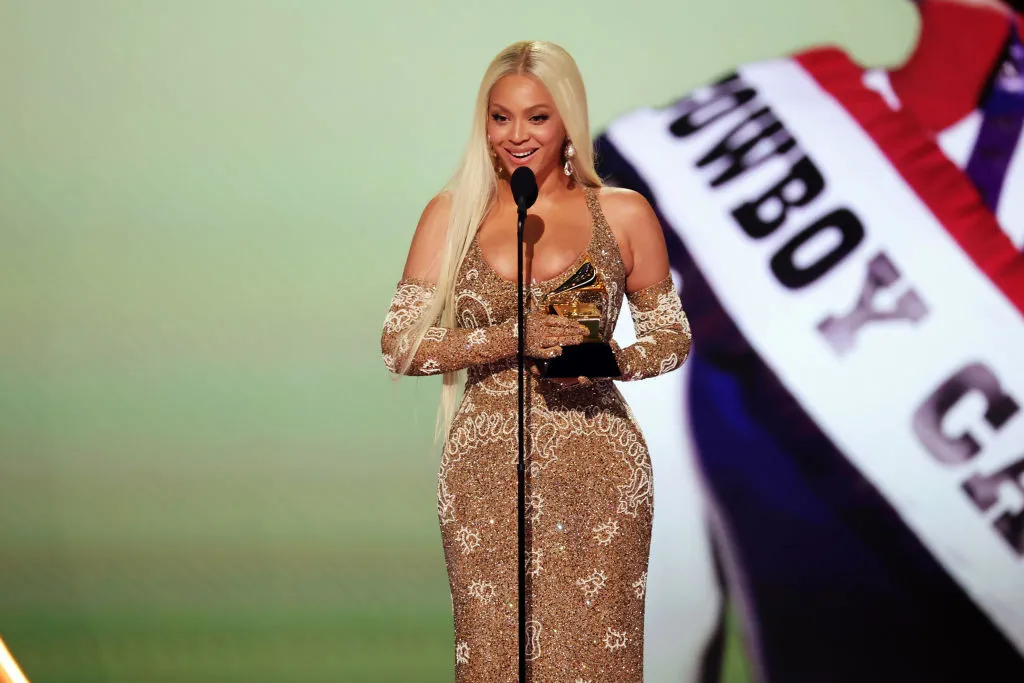 Beyoncé accepts the Best Country Album award for COWBOY CARTER onstage during the 67th Annual GRAMMY Awards at Crypto.com Arena on February 02, 2025 in Los Angeles, California