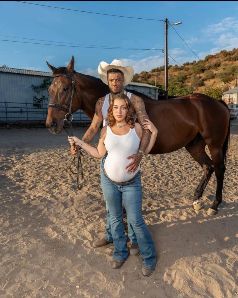 Blueface Sparks Debate After Discussing Sex During Girlfriend’s Pregnancy 5 Blueface is expecting a baby with his girlfriend, Nevaeh Akira