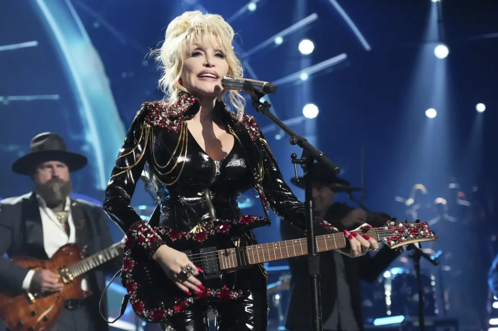 Eminem Honors Dolly Parton With Emotional Tribute 7 Inductee Dolly Parton performs during the 37th Annual Rock & Roll Hall of Fame Induction Ceremony on November 05, 2022, in Los Angeles, California