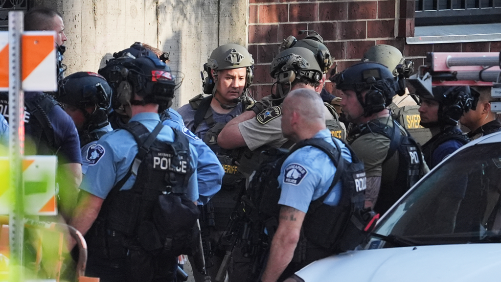 Law enforcement respondes to shooting in Minneapolis Wednesday.