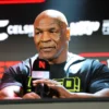 Mike Tyson speaks onstage during the Jake Paul vs. Mike Tyson Boxing match Arlington press conference at Texas Live on May 16, 2024 in Arlington, Texas.