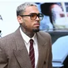 R&B singer Chris Brown arrives at Southwark Crown Court on July 11, 2025 in London, England.