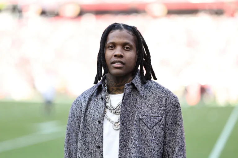 Rapper Lil Durk poses for a photo prior to an NFL football game between the San Francisco 49ers and the New York Giants at Levi’s Stadium on September 21, 2023 in Santa Clara, California.