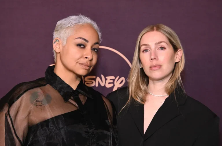 Raven Symone and Miranda Maday attend the Walt Disney Company Emmy Awards party at Otium on January 15, 2024 in Los Angeles, California