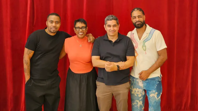 From left Nas, Schele Williams, Kristoffer Diaz, Jason Michael Webb